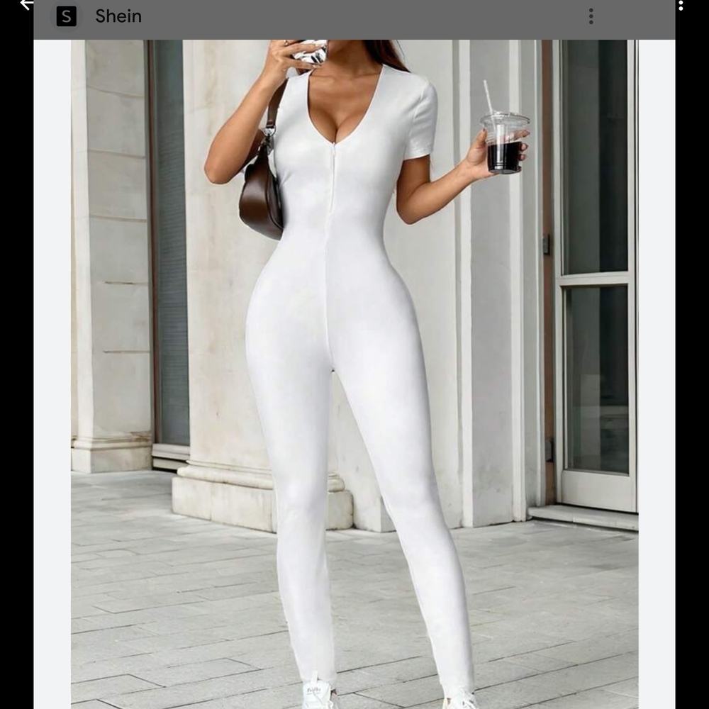 White Jumpsuit Sleek Silhouette Versatile Style